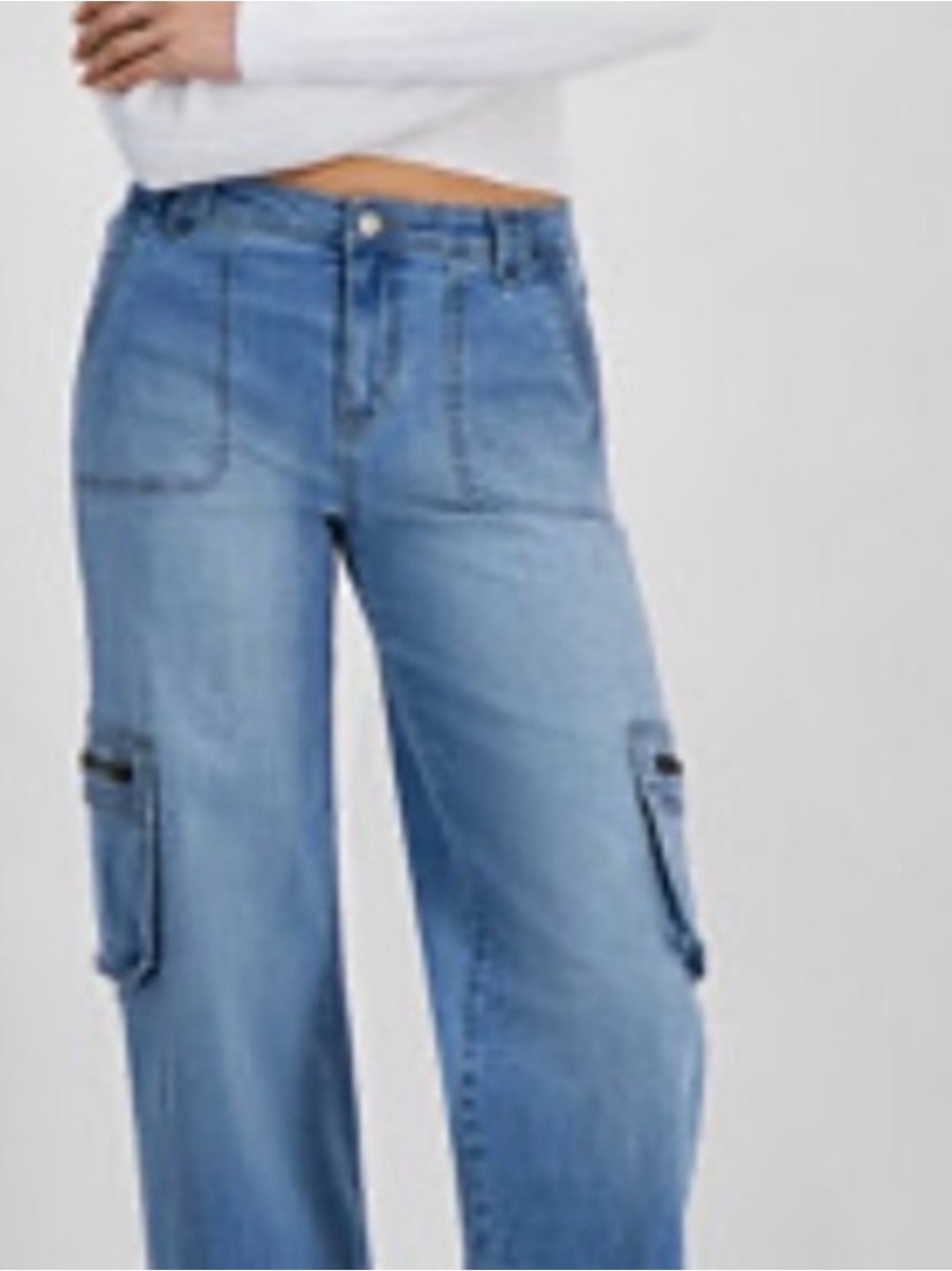 Celebrity Pink Light Blue Cargo Wide-Leg Jeans